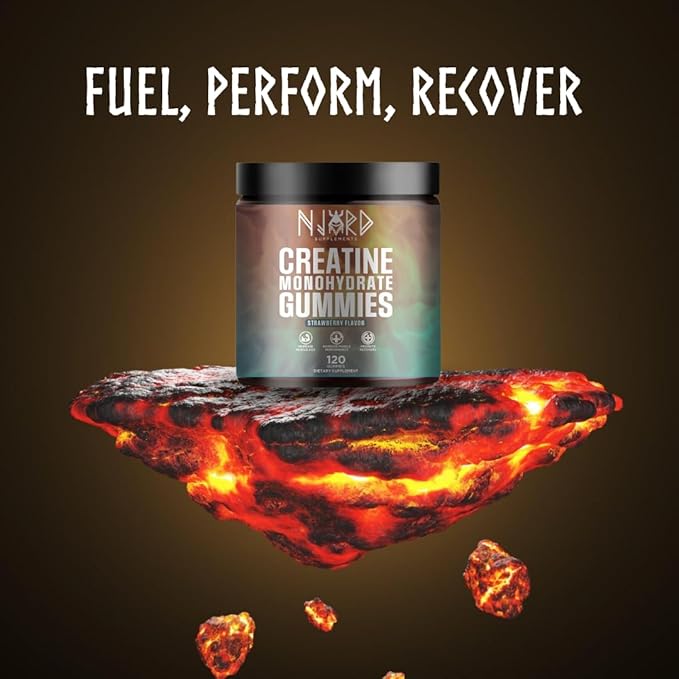 Creatine Monohydrate Gummy Candy Low Sugar 30 Servings 5g of Creatine Per Serving Vegan Gluten-Free Bodybuilding Recovery Supplement to Increase Muscle Size and Strength