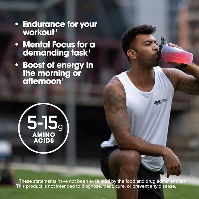 Optimum Nutrition Amino Energy - Pre Workout with Green Tea BCAA Amino Acids Keto Friendly Green Coffee Extract Energy Powder - Strawberry Lime 9.5 Ounce 30 Servings (Packaging May Vary)