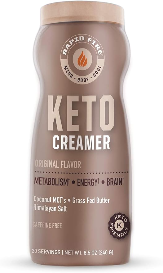 Rapid Fire Ketogenic Coffee Mix Caramel Macchiato with MCT Creamer Supports Metabolism Weight Loss Keto Diet 7.93 and 8.5 Ounces