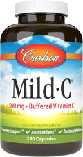 Carlson - Mild-C 500 mg Buffered Vitamin C Immune Support &amp Optimal Wellness Antioxidant 250 capsules