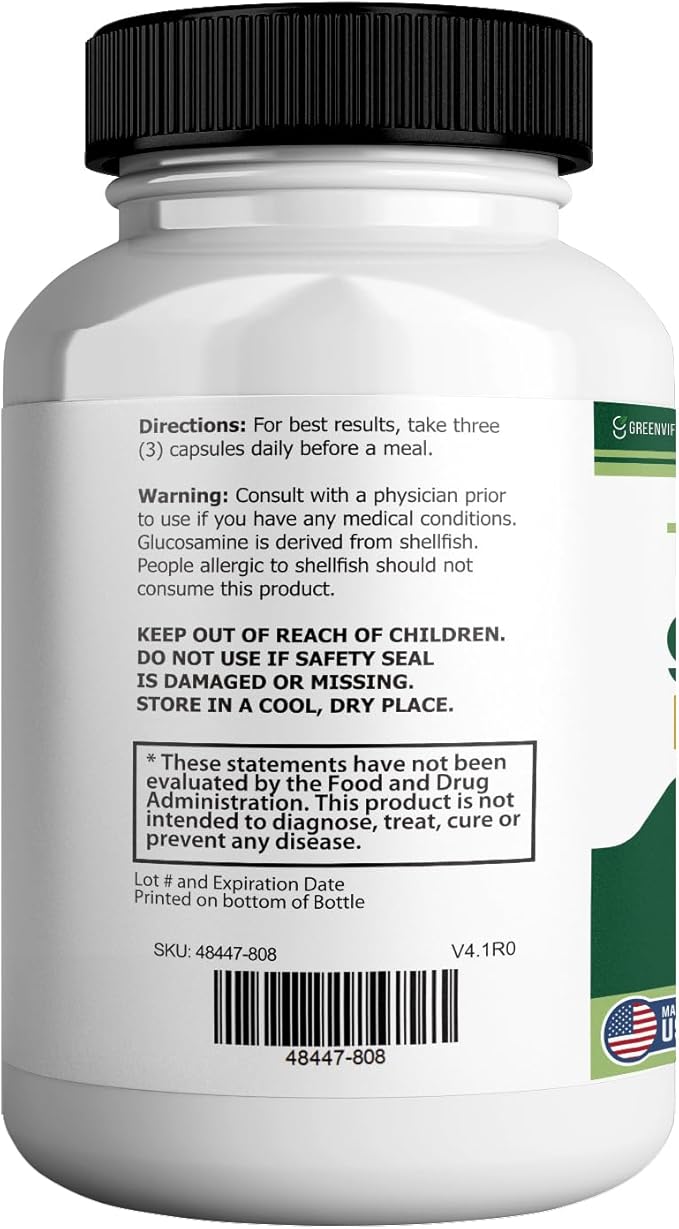 Flexigenics Max Extra Strength Joint Support Supplement 1500mg Glucosamine 60 Capsules 20 Day Supply (2)