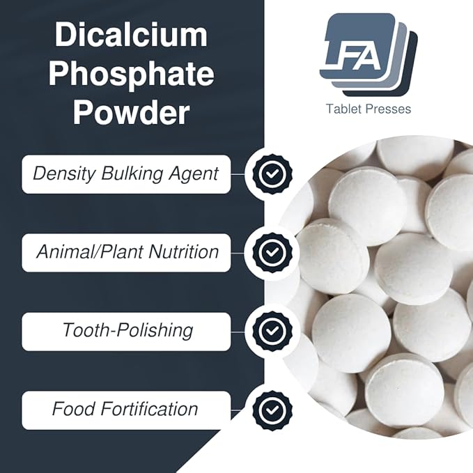 Dicalcium Phosphate Dihydrate DCPD Powder - 5 kg (11 lb) - Tablet &amp Capsule Flowing Agent - Food Anti-Caking Agent &amp Supplement Filler