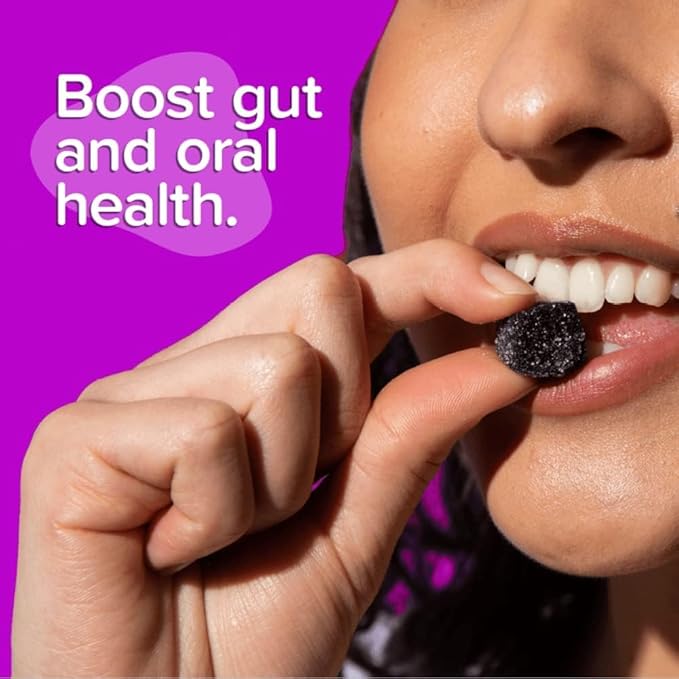 Gumi Nutrition Coconut Activated Charcoal Gummies - Charcoal Supplements for Detox Oral Health &amp Gut Health - 200mg Gummy Vitamin - Gluten Free Vegan &amp Non GMO - Natural Açaí Flavor (60 Coun