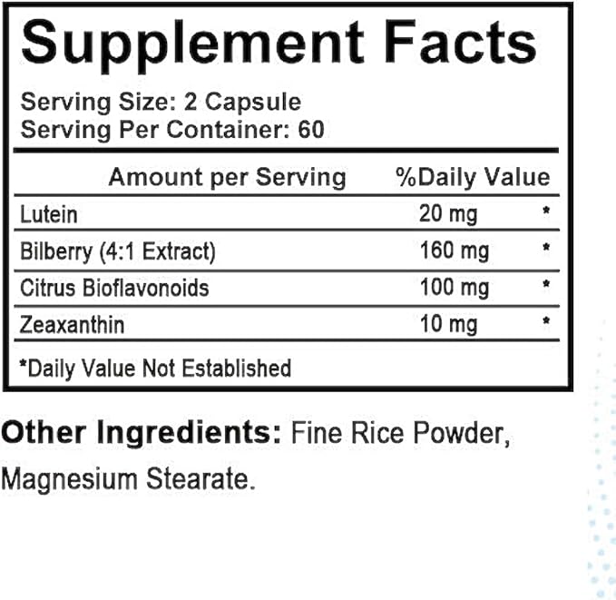 TheraSuva Total Eye Complex - Lutein + Bilberry + Zeaxanthin + Citrus Bioflavonoids - Ultra Vision Support Supplement for Healthy Eyes 2 Month Supply 120 Softgels