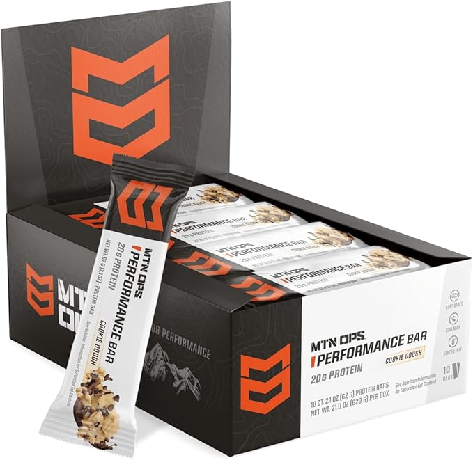 MTN OPS Solitude Altitude Support &amp Cookie Dough Performance Bars Bundle – Altitude Sickness Support Supplement + High Protein Energy Bars for Hiking Trekking Backpacking &amp Mountain Adventur