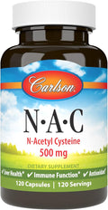 Carlson - NAC N-Acetyl Cysteine 500mg Liver Health Immune Function Antioxidant 120 Vegetarian Capsules