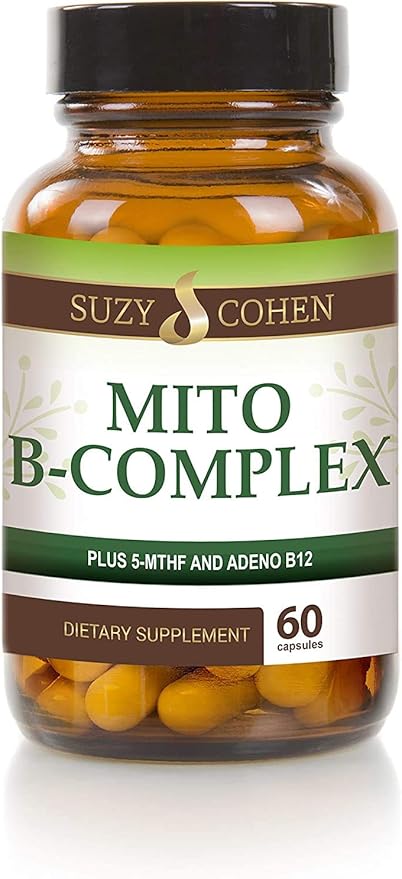 Script Essentials Suzy Cohen Mito B Complex Dietary Supplement 5-MTHF Adeno B12 Methylation Support Supports Healthy Nervous System Boost Energy Vitamin B 60 Servings