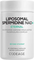 Codeage Liposomal Spermidine NAD+ Spermidine Supplement - 500 Mg NAD+ Vitamin C - Liposomal Delivery - Nicotinamide Adenine Dinucleotide Pills - 1 Capsule Per Serving - Vegan Non-GMO - 30 Capsules