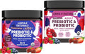 Llama Naturals Kids Pre &amp Probiotic Gummies + Adult Pre &amp Probiotics Bundle | No Added Sugar Cane | Vegan | Organic | Mixed Berry Flavor | 2 Bottles