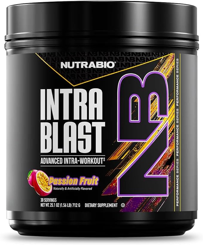 NutraBio Intra Blast Bcaa Powder Amino Acid Supplement Electrolyte &amp Hydration Blend Intra Pre Workout &amp Muscle Recovery 20g Eaa Amino Acids Powder 5g Glutamine- Passion Fruit 30 Serving