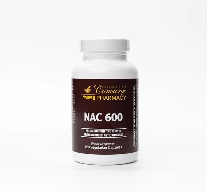 Beverly Hills Concierge Pharmacy NAC 600 mg | N-Acetyl Cysteine for Daily Antioxidant Support | Clean High-Purity Formula in Vegetarian Capsules | 120 Count