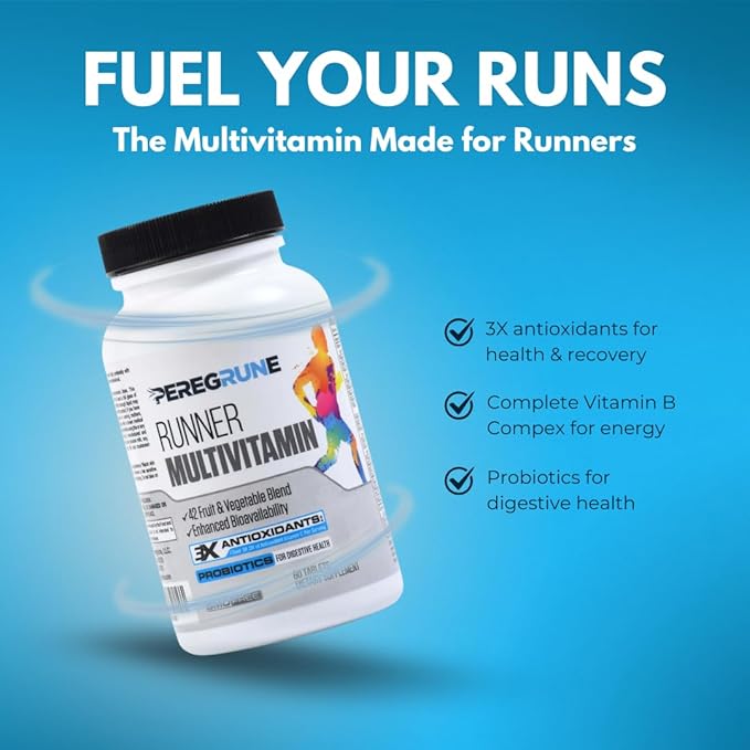 Runner Multivitamin &amp Omega-3 Bundle | Designed for Runners with Antioxidants &amp Complete B-Complex to Support Energy &amp Recovery | Omega-3 to Support Heart &amp Joint Health | Non-GMO
