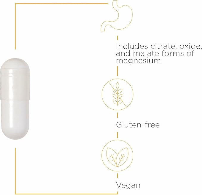 Integrative Therapeutics Tri-Magnesium - Supports Cellular Energy &amp Energy Metabolism* - Magnesium Supplement for Heart &amp Nerve Health Support* - Third-Party Tested - 90 Capsules (90 Servings)