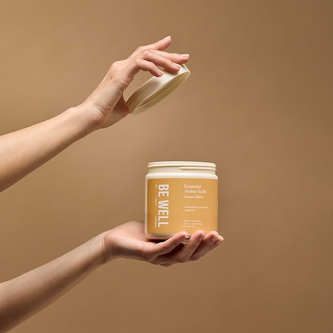 Be Well by Kelly Essential Amino Acids Lemon Powder Supplement Plant-Based (10.2oz) BCAA 9 EAA's