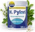 H. Pylori Capsules with 100 Billion CFU Mastic Gum Berberine Lactobacillus Reuteri Zinc Carnosine &amp Green Tea | for Stomach Comfort Gastritis Digestion Gut Microbiome &amp Gut Health | 120
