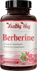 High Strength Berberine Supplement 500mg - Once Daily Potent Berberine 500mg Antioxidant Quercetin Supplement for Heart Aging and Vitality Support - Vegan Friendly &amp Made in the USA (180 Servings)