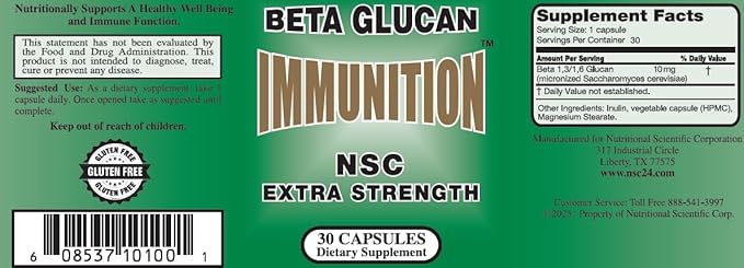 NSC-100 Extra Strength Beta Glucan (30 Capsules)