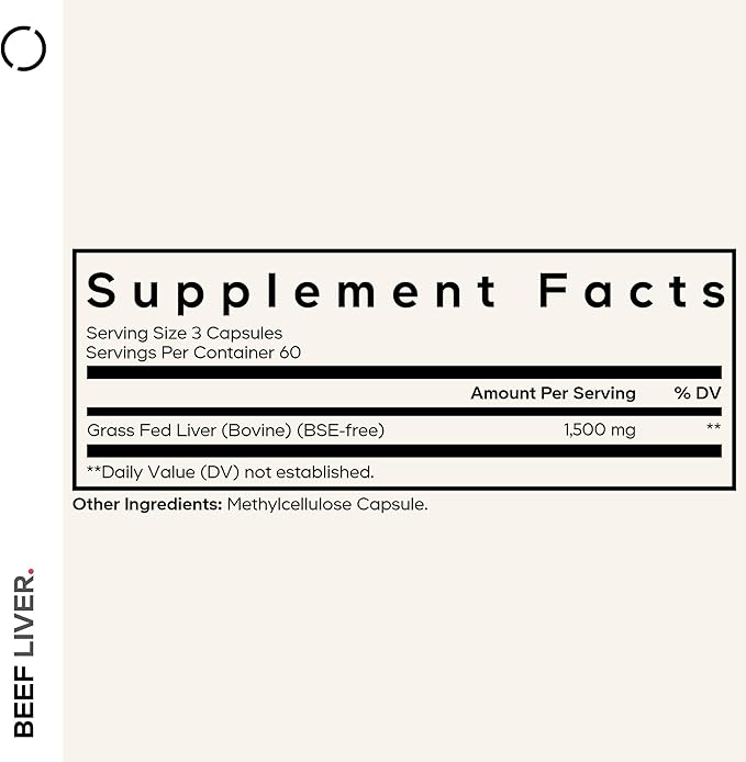 Codeage Grass Fed Beef Liver Supplement Superfood Freeze Dried Non-Defatted Desiccated Glandulars Bovine Pills Pasture Raised Beef Vitamins Non-GMO Liver Meat 180 Capsules