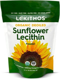 Organic Sunflower Lecithin Powder (Deoiled) | 1770mg Phosphatidylcholine Per Serving | Omega-6 &amp Omega-9 Fatty Acids | USDA Organic Non-GMO Soy-Free Gluten-Free Vegan | 16oz (454g)
