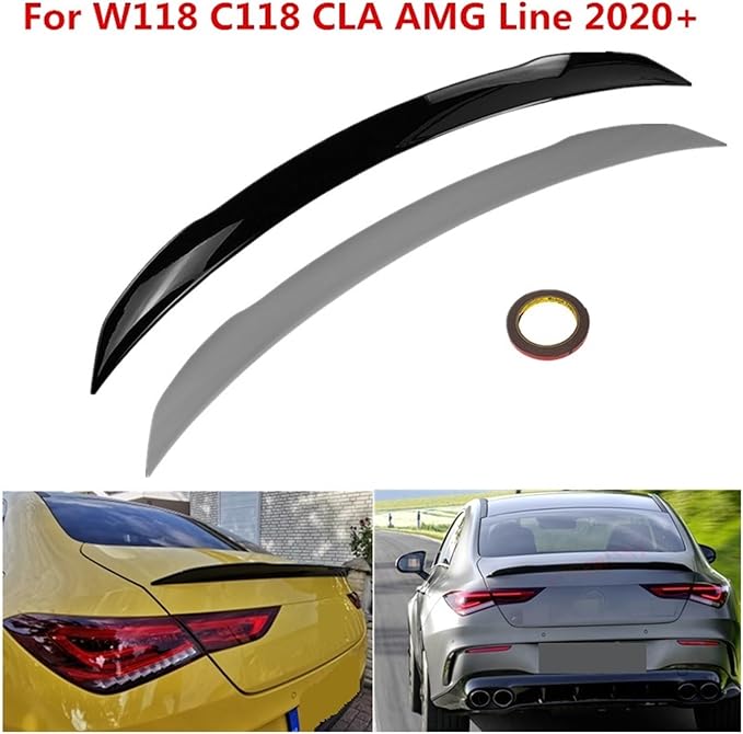 C118 Car Rear Spoiler Compatible With Mercedes Benz CLA Class W118 2019-2020 CLA250 CLA200 CLA220 ABS Spoiler Tail Wing Lip Car Decoration (Color : Carbon Fiber Style)