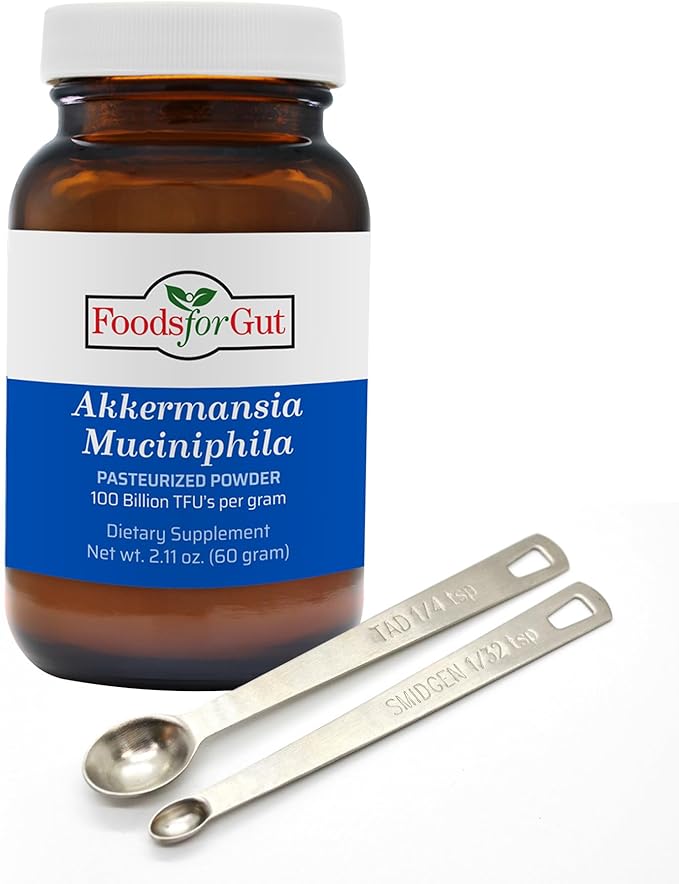 Foods For Gut Akkermansia Muciniphila Pasteurized Powder 100 Billion TFU/g | Direct from Manufacturer | No Third-Party Storage | Digestive &amp Immune Support | High Potency | 60 Grams (2.11 Oz)