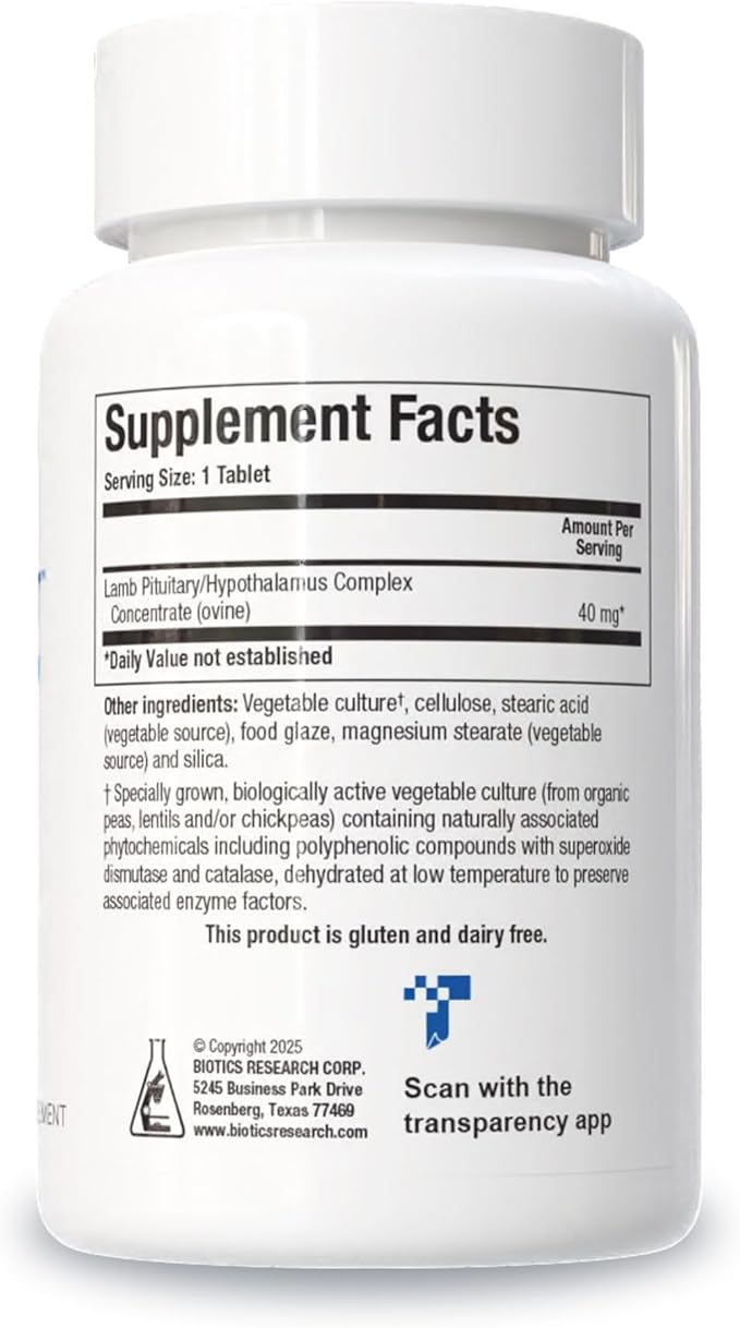 Biotics Research Cytozyme PT HPT Lamb Pituitary/Hypothalamus Complex Supports Function of The Pituitary Gland and Hypothalamus Adrenal Health Brain Boost 60 Tablets