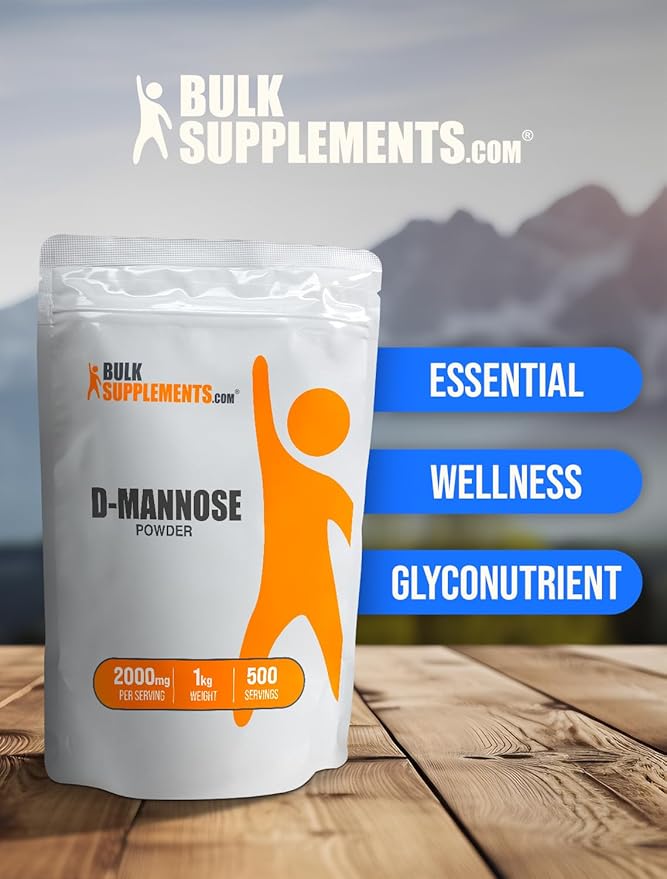 BulkSupplements.com D-Mannose Powder - D-Mannose Supplement for Urinary Tract Health - Unflavored &amp Gluten Free 2g per Serving 1kg (Pack of 5) (11 lbs)