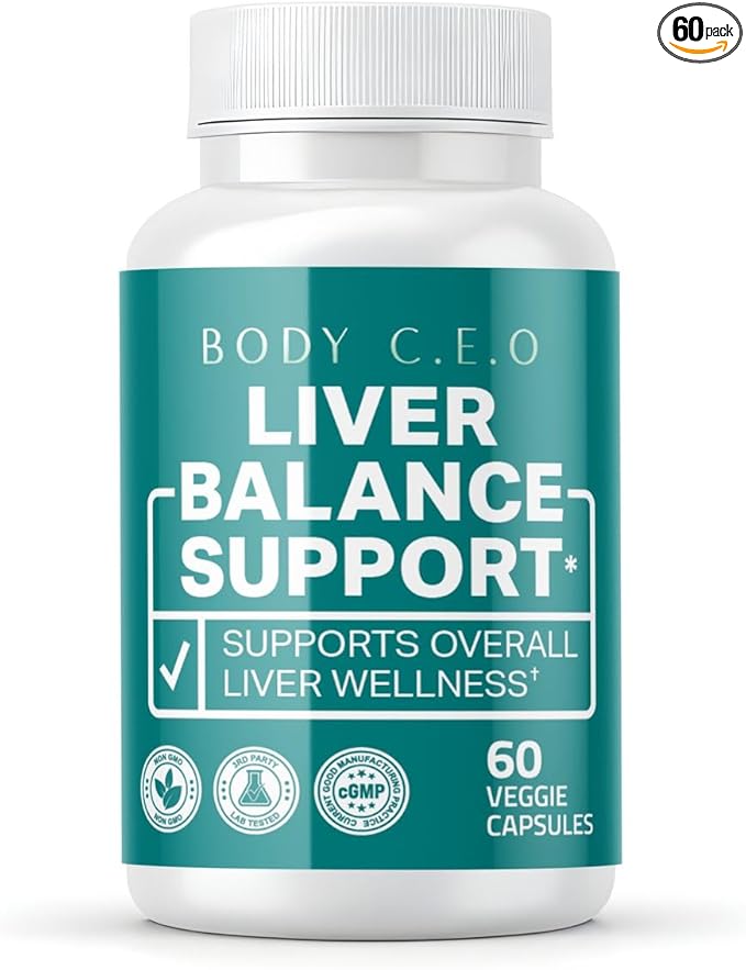 Body C.E.O. Liver Health Support - Milk Thistle Turmeric &amp Artichoke Extract - Detox Bloat Relief &amp Clean Energy for Metabolism Digestion &amp Liver Function - 60 Veggie Capsules