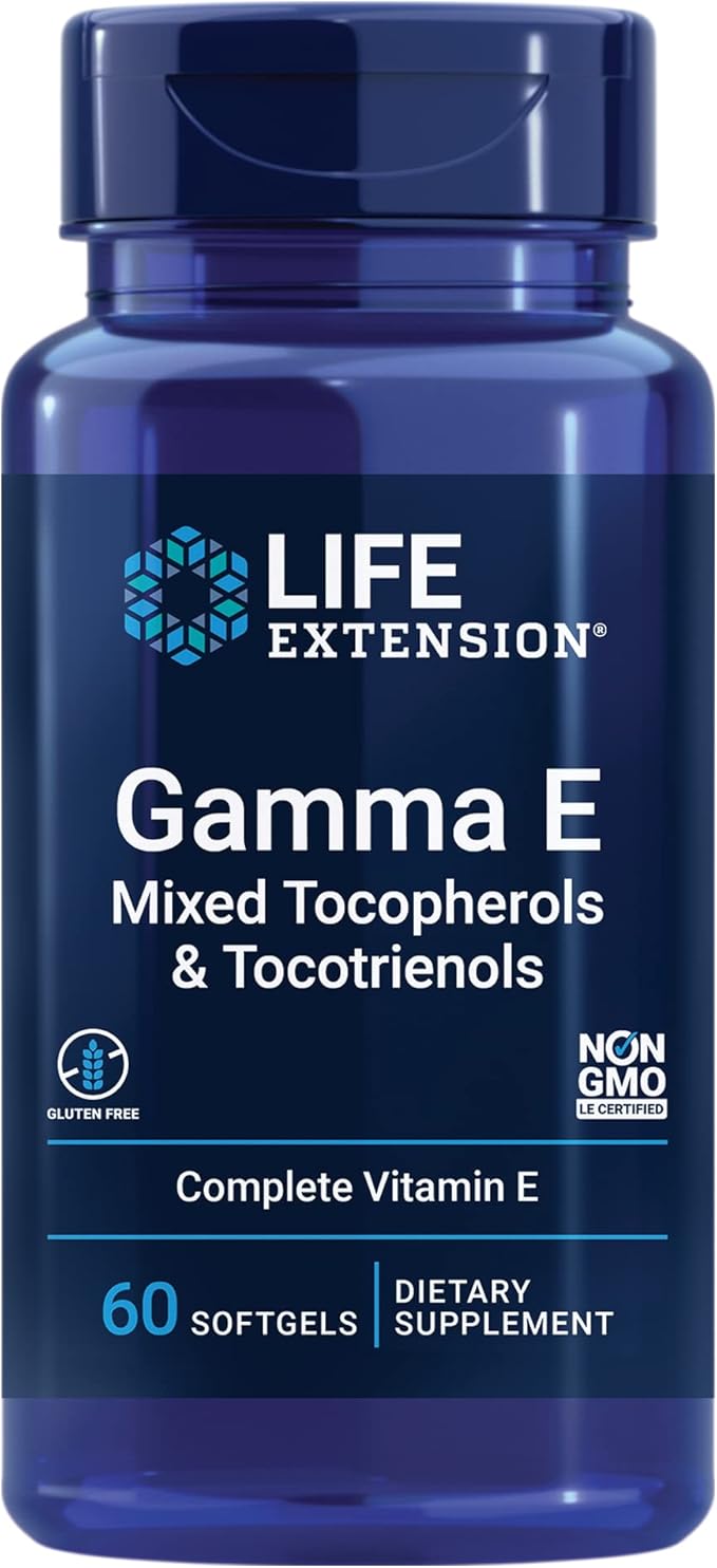 Life Extension Gamma E Mixed Tocopherols &amp Tocotrienols – Complete Vitamin E Spectrum Antioxidant Protection – Non-GMO Gluten-Free – 60 Softgels