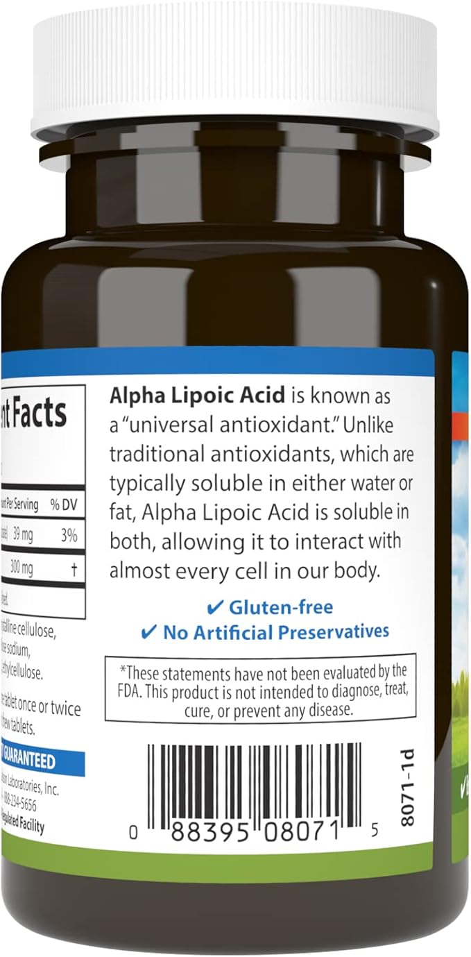 Carlson - Alpha Lipoic Acid 300 mg Promotes Energy Production 90 Tablets