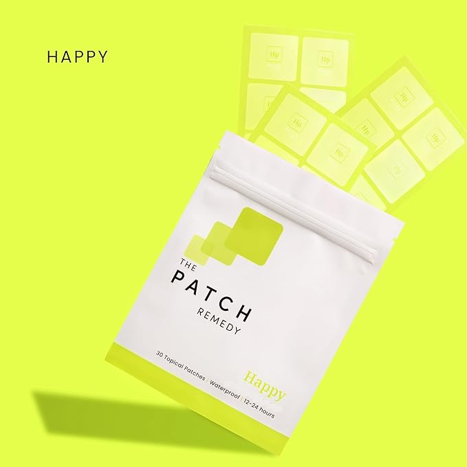 The Patch Remedy Happy &amp Magnesium Patch Bundle - (60 Patches) 5-HTP L-Theanine Rhodiola Inositol B6 Vitamin D3 &amp Topical Magnesium Glycinate