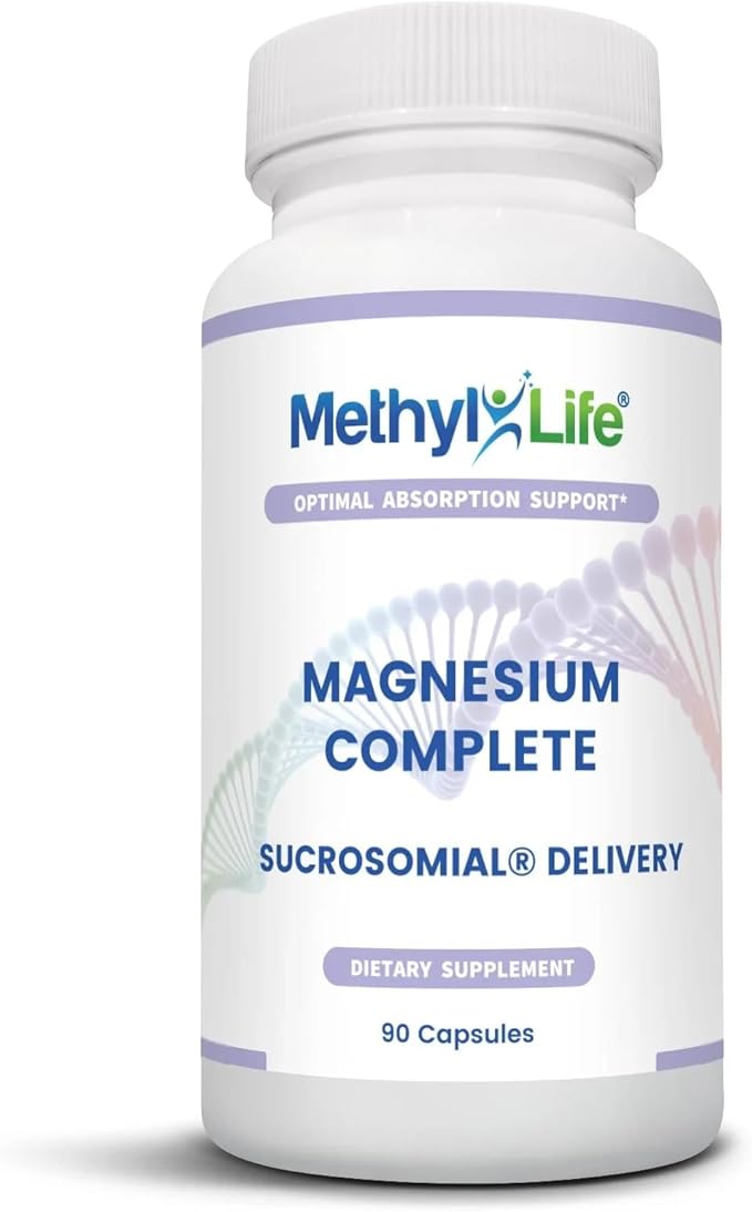 Methyl-Life® Superior Sucrosomial® Magnesium – High Absorption &amp Gentle on Stomach – Non-GMO Gluten-Free Vegan | 90 Capsules (3-Month Supply)