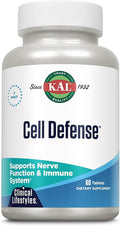 KAL Cell Defense Tablets - Mushroom Complex Supplement for Women &amp Men Beta Carotene Vitamins C E &amp B-12 Organic Reishi Maitake &amp Shiitake Blend Cellular Wellness Booster for Adult