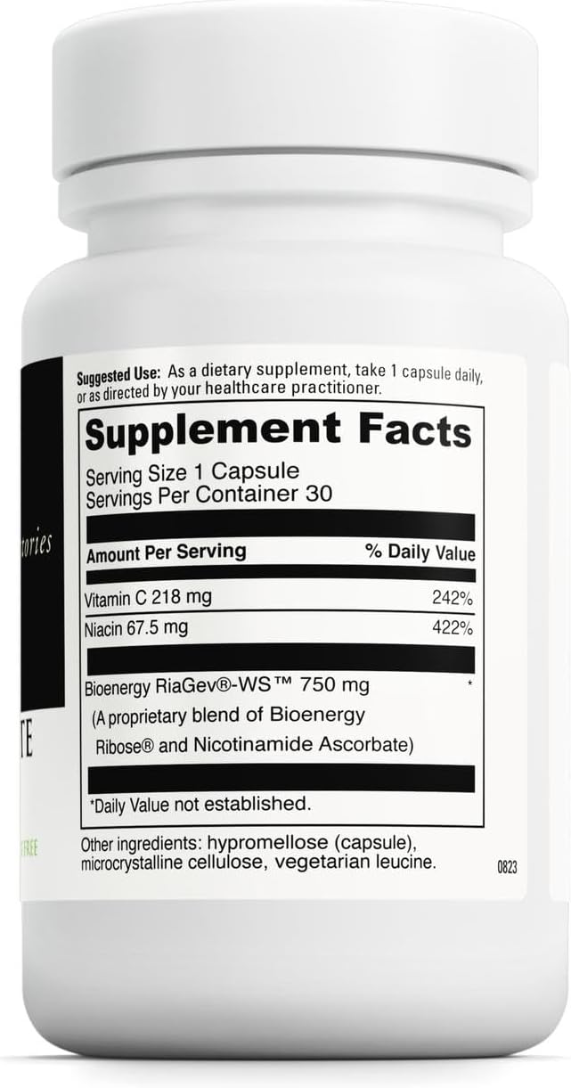 DAVINCI Labs NAD+ Activate - NAD Supplement with Vitamin C &amp Niacin - Helps Support Brain Health Cellular Energy &amp More* - Vegetarian Gluten-Free &amp Soy-Free - 30 Capsules