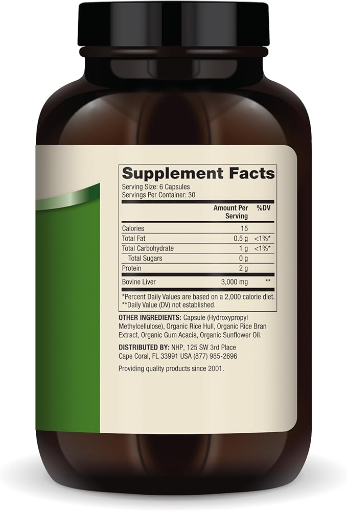 Dr. Mercola Grass Fed Beef Liver - Nutrient-Dense Organ Supplement - Freeze-Dried &amp Minimally Processed - 3000 mg - Non-GMO - Gluten-Free - 180 Capsules
