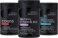Sports Research® Celular Energy Pack - Plant Based Vitamin B12 as Methylcobalamin 5000mcg + CoQ10 100mg Enhanced w/Coconut Oil &amp Bioperine + High-Absorption Magtein® 2000mg