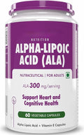 Nutrition Alpha Lipoic Acid - ALA- Pack of 60 Veg. Capsules - Gluten Free &amp Non-GMO