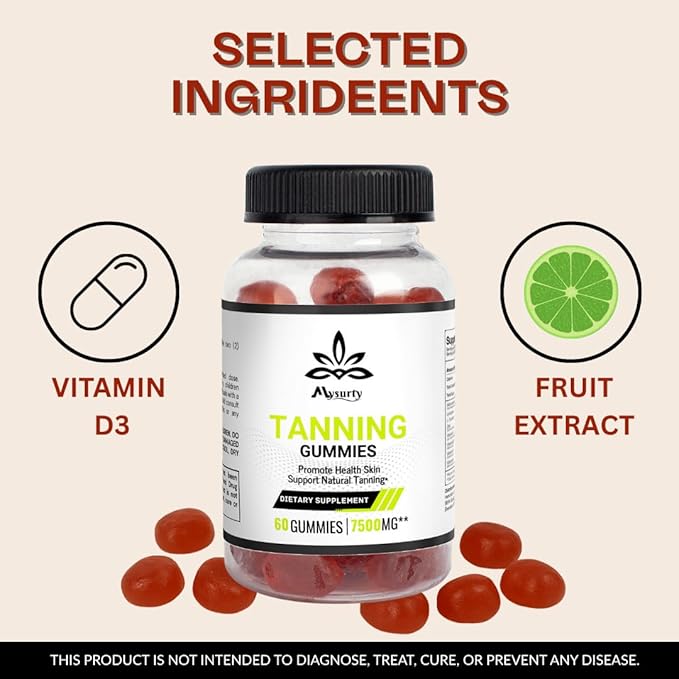 Tanning Gummies Super Tanning Daily Gummies | 60 Gummies | (Pack of 1)
