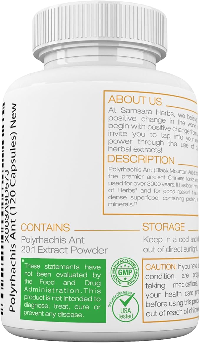 Samsara Herbs Polyrhachis Black Ant Extract - (120 Capsules)