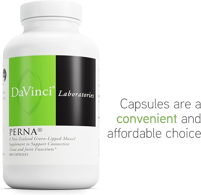 DAVINCI Labs Perna - Helps Support Joint Health with New Zealand Green Mussel a Source of Omega-3 6 9 Fatty Acids Glucosamine &amp Chondroitin - 180 Capsules (90 Servings)