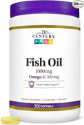 21st Century Fish Oil 1000 mg Softgels 300-Count (Pack of 3)