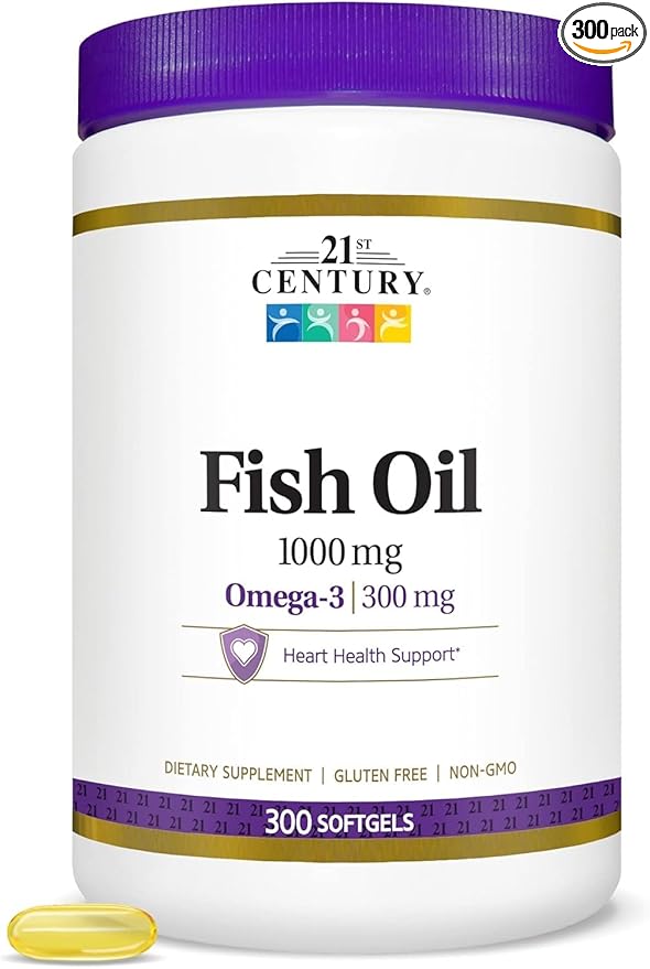 21st Century Fish Oil 1000 mg Softgels 300-Count (Pack of 3)