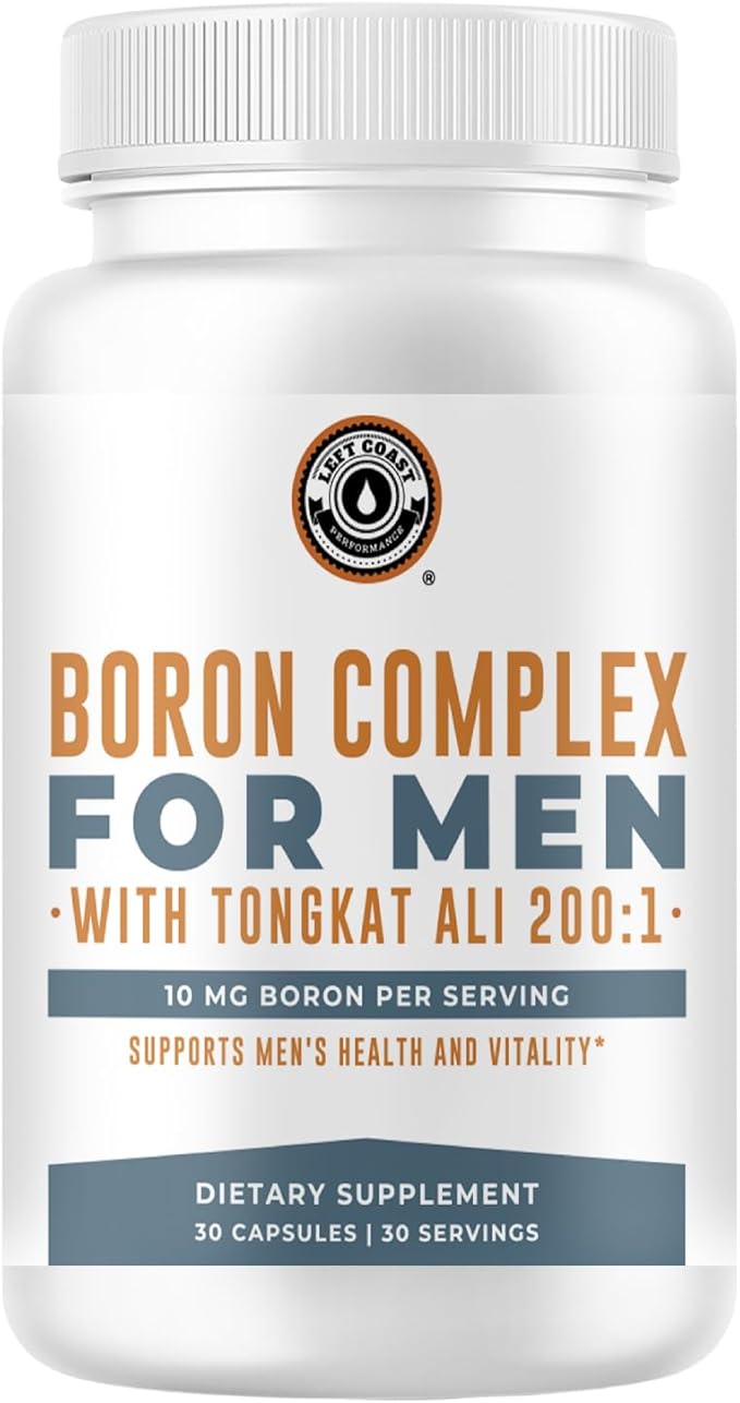 Left Coast Performance Boron Supplement for Men &amp Beef Organ Supplement - Testosterone Boosting Bundle for Men's Gut Health Energy Hormone Balance and Immune Support