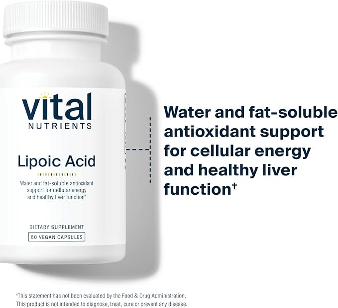 Vital Nutrients Lipoic Acid - 300mg Alpha-Lipoic Acid Antioxidant - ALA Supplement for Healthy Metabolism and Energy - Gluten Dairy Soy Free - Non-GMO - 60 Capsules