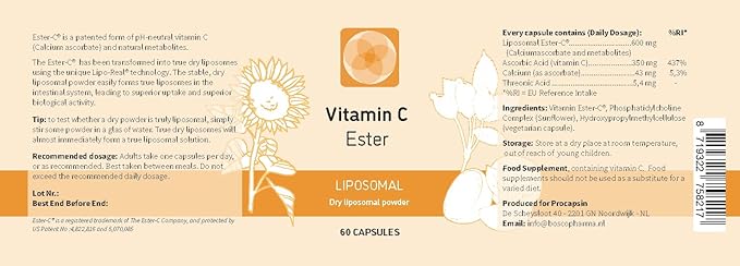 Liposomal Ester C - The Only Ester C Vitamin C in Liposomal Form for the Best Absorption (60)