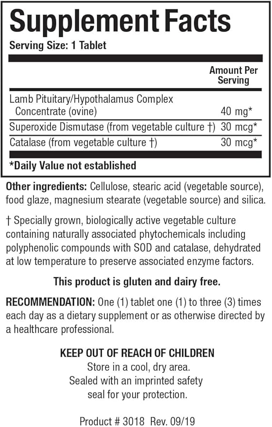 Biotics Research Cytozyme PT HPT Lamb Pituitary Hypothalamus Complex Supports Function of The Pituitary Gland and Hypothalamus Adrenal Health Brain Boost 180 Tablets