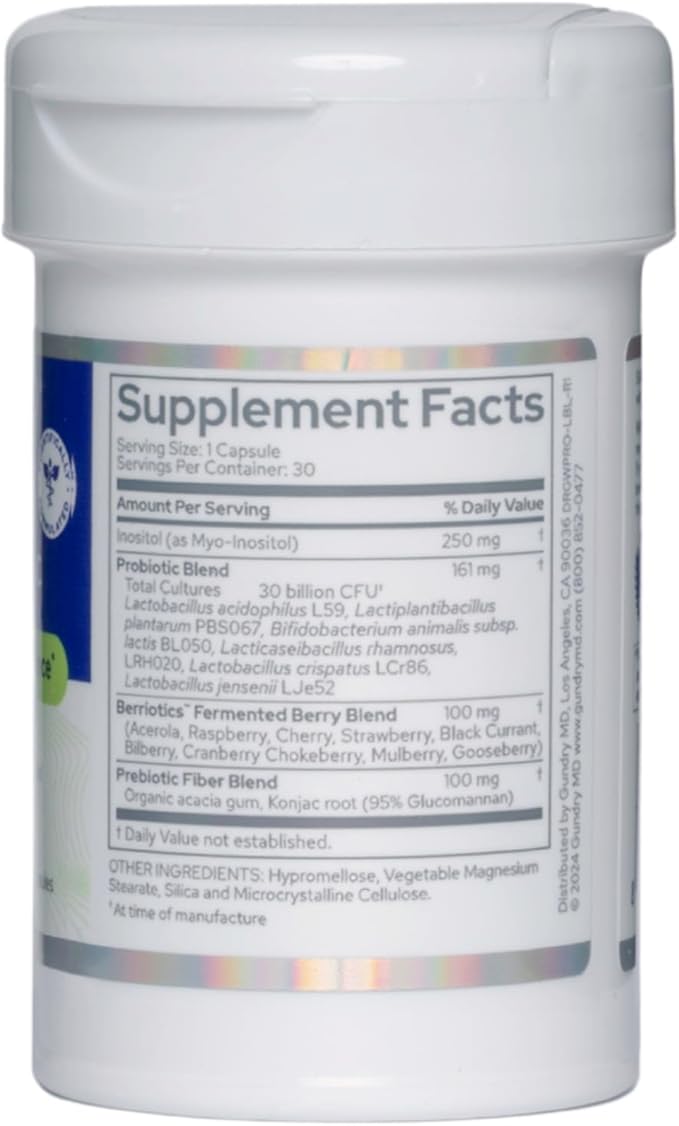 Gundry MD Women's Total Probiotic - Women's Probiotic for Vaginal Support &amp Digestive Health - 30 Capsules