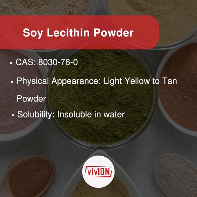 Soy Lecithin Powder Food Safe Deoiled - 1 kg (2.2 lb) - Emulsifier &amp Stabilizing Ingredient