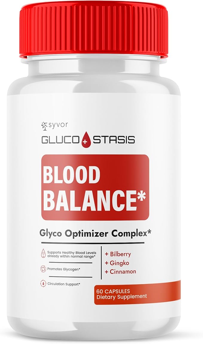 GlucoStasis Capsules Official Gluco Stasis Blood Health Support Pills with All Natural Ingredients Advanced Formula Supplement Pills with Max Strength Premium Vitamins for Women &amp Men (60 Capsul