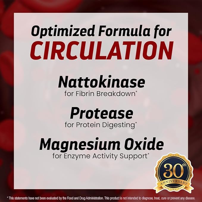 Neprigen MD™ Multi Enzyme Blend 30000 FU Multi-Enzyme Nutritional Supplements Support Blood Circulation and Fibrin Protection 150 Veggie Capsules Made in the USA